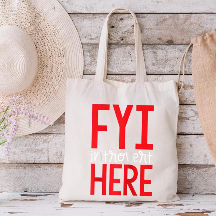 Fyi Introvert Here Raglan Baseball Tee Canvas Tote Bag Fyi Introvert Here Raglan Baseball Tee Canvas Tote Bag