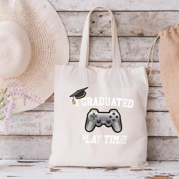 Gamers Graduation I Graduated Play Time Gamer Canvas Tote Bag