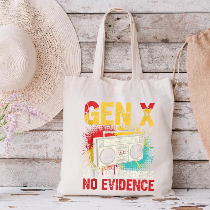 Gen X Lots Of Memories No Evidence Retro Nostalgia Humor Canvas Tote Bag