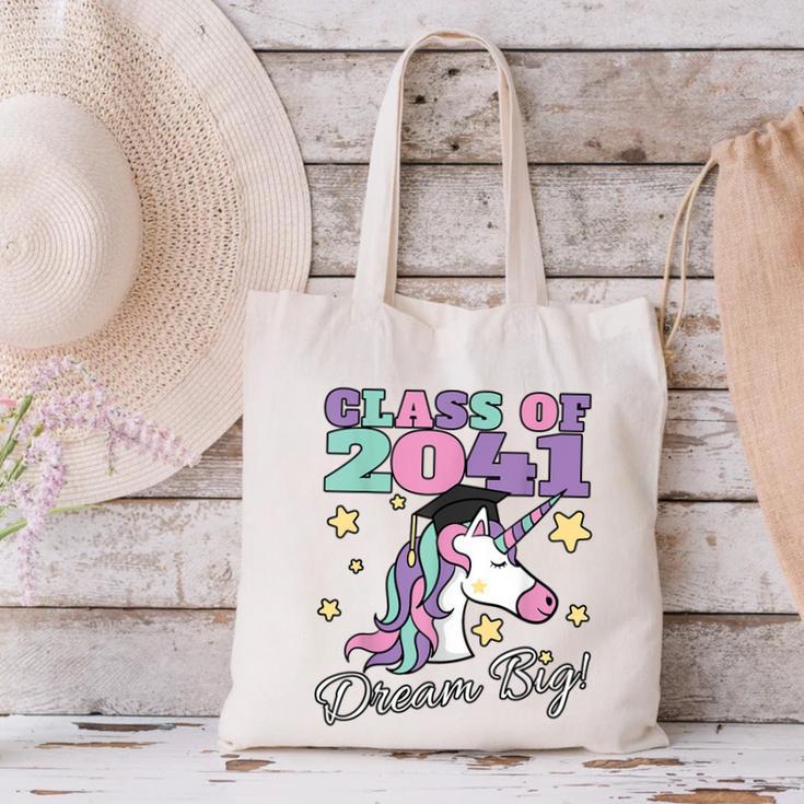 Girls Class Of 2041 Magical Unicorn Graduation Cap Canvas Tote Bag