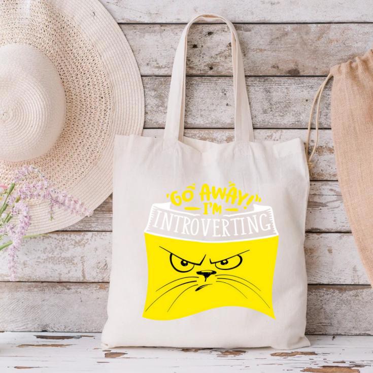 Go Away I'm Introverting Antisocial Shy Introvert Canvas Tote Bag Go Away I'm Introverting Antisocial Shy Introvert Canvas Tote Bag