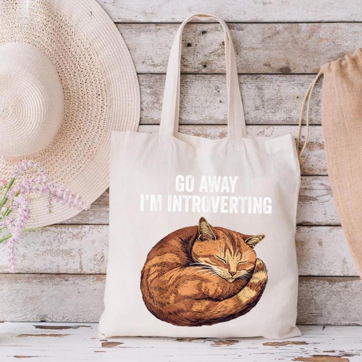 Go Away I'm Introverting Cat Introvert Men Women Girls Kids Canvas Tote Bag Go Away I'm Introverting Cat Introvert Men Women Girls Kids Canvas Tote Bag
