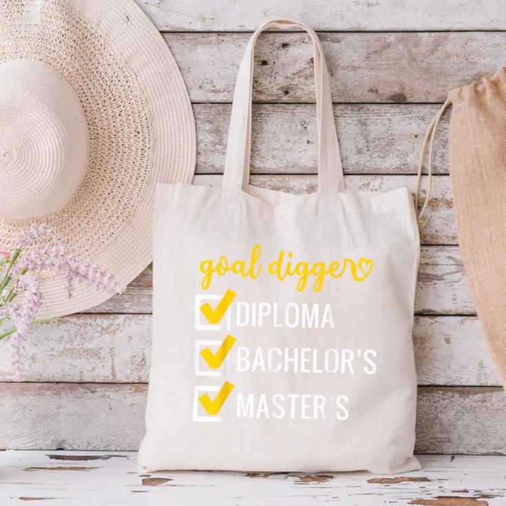 Goal Digger Inspirational Quotes Master's Degree Graduation Canvas Tote Bag