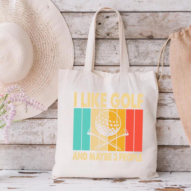 I Like Golf And Maybe 3 People Introvert Canvas Tote Bag I Like Golf And Maybe 3 People Introvert Canvas Tote Bag