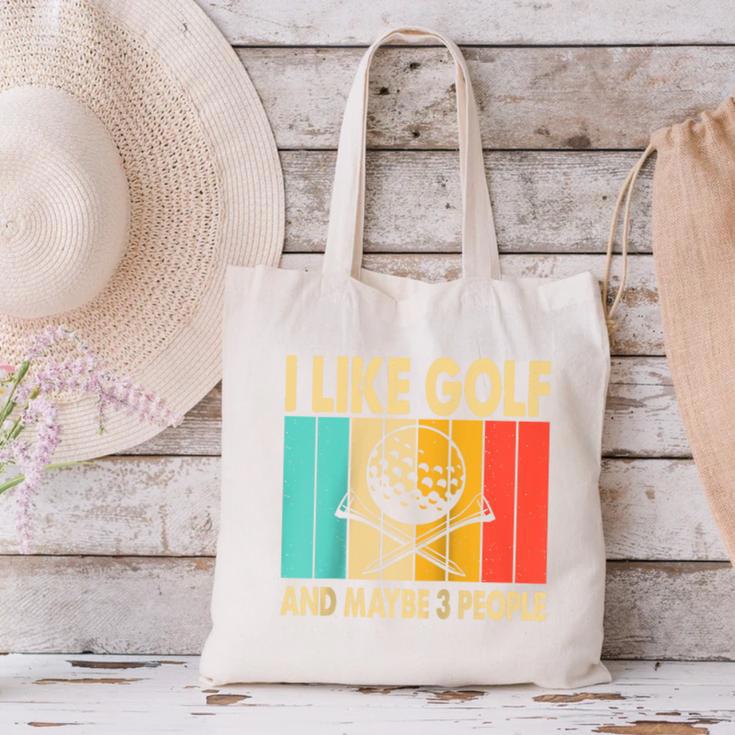 I Like Golf And Maybe 3 People Introvert Raglan Baseball Tee Canvas Tote Bag I Like Golf And Maybe 3 People Introvert Raglan Baseball Tee Canvas Tote Bag
