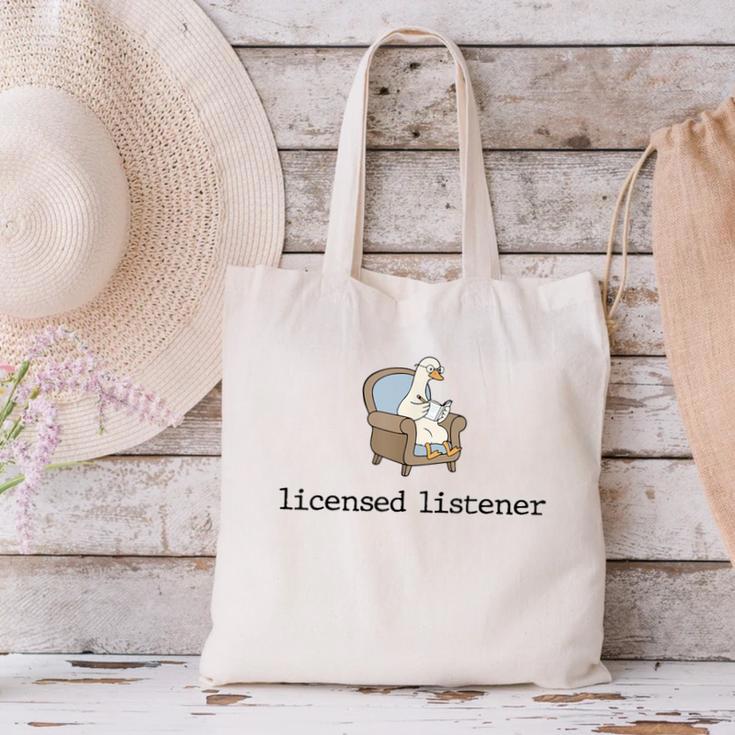 Goose Licensed Listener Psychology School Graduation Canvas Tote Bag