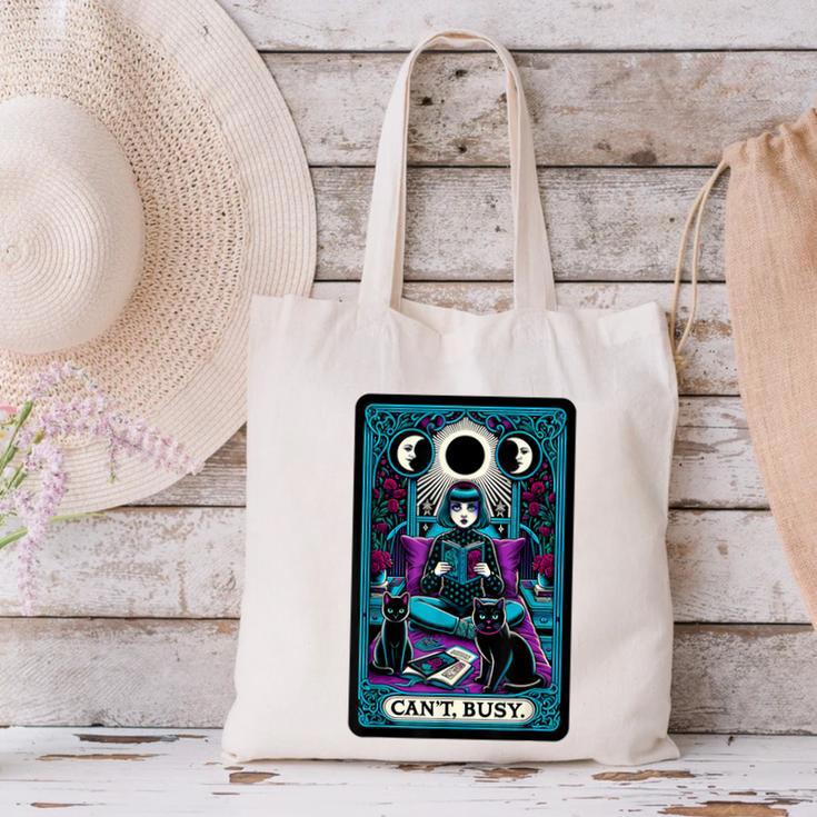 Gothic Girl Tarot Card Introverted Reader And Reading Canvas Tote Bag Gothic Girl Tarot Card Introverted Reader And Reading Canvas Tote Bag