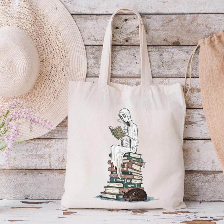 Gothic Librarian Halloween Books Tee For Teachers Canvas Tote Bag