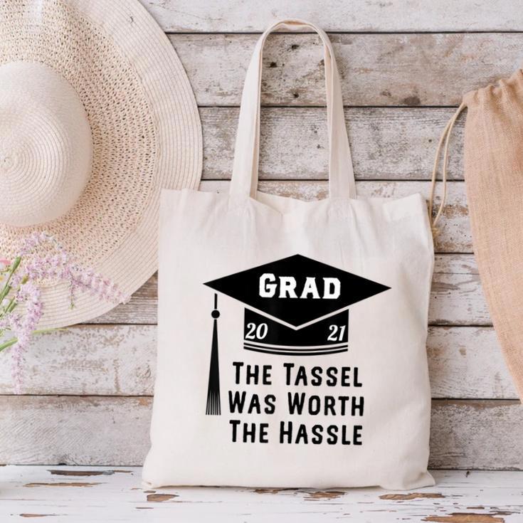 Grad 2021 Graduation Tassel Was Worth The Hassle Canvas Tote Bag