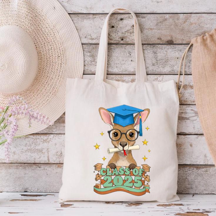 Graduate Kangaroo Class Of 2025 Kids Graduation Canvas Tote Bag