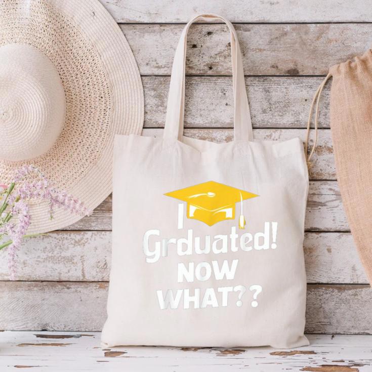 I Graduated Now What Congratulations Graduation Canvas Tote Bag