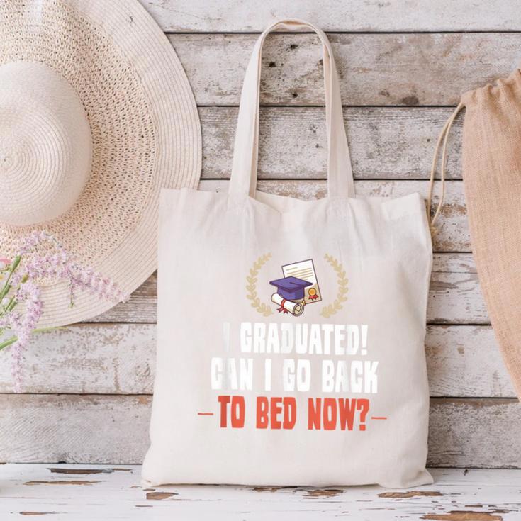 I Graduated Can I Go Back To Bed Graduation Canvas Tote Bag