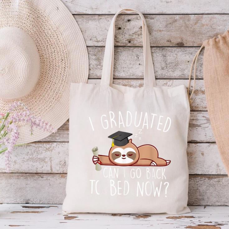 I Graduated Can I Go Back To Bed Now Shirts Graduation Canvas Tote Bag