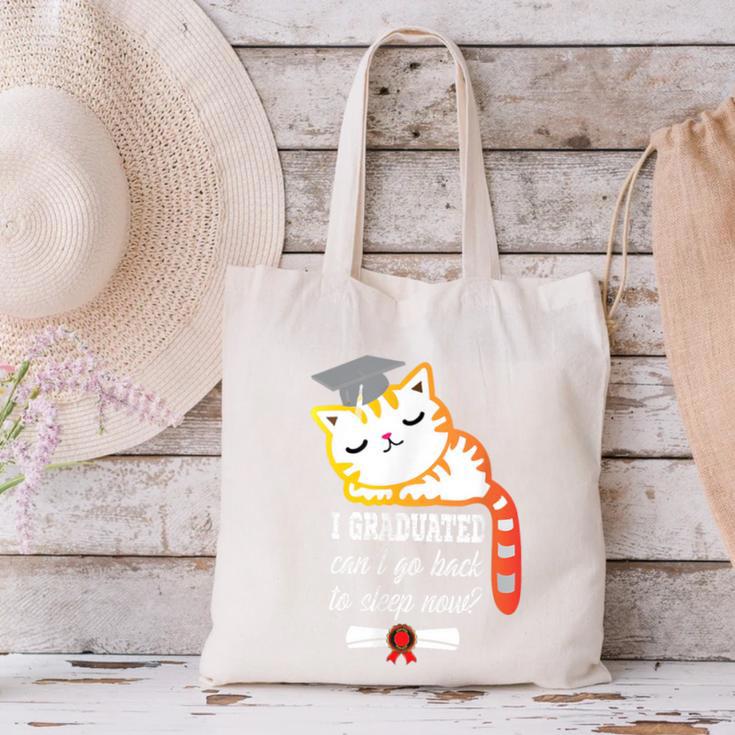 I Graduated Can I Go Back To Sleep Now Graduation Canvas Tote Bag