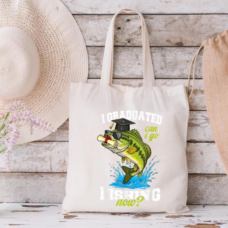 I Graduated Can I Go Fishing Now 2025 Graduation Fisher Canvas Tote Bag