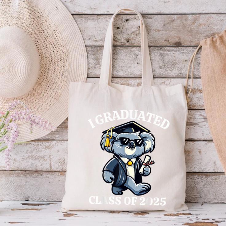 I Graduated Graduate Class Of 2025 Koala Graduation Canvas Tote Bag