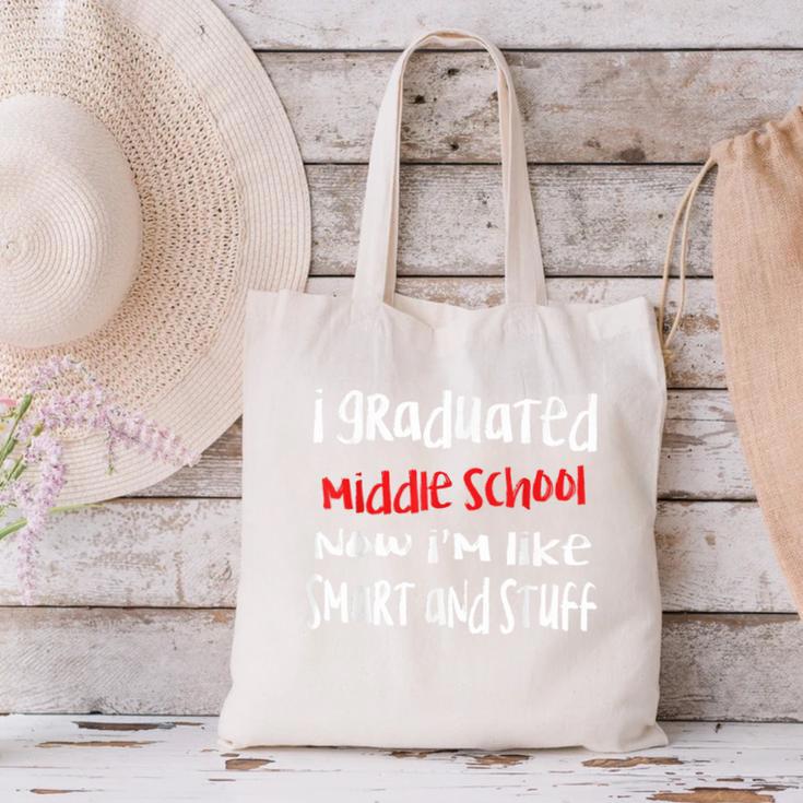 I Graduated Middle School Graduation Canvas Tote Bag