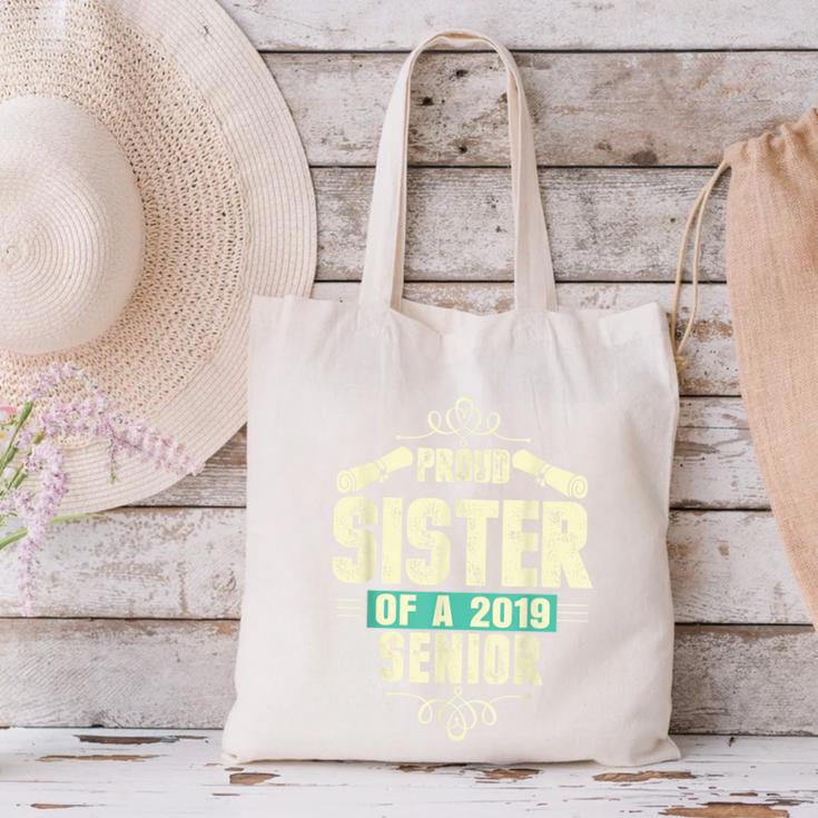 Graduation 2019 TShirt Proud Sister Of A Senior Canvas Tote Bag