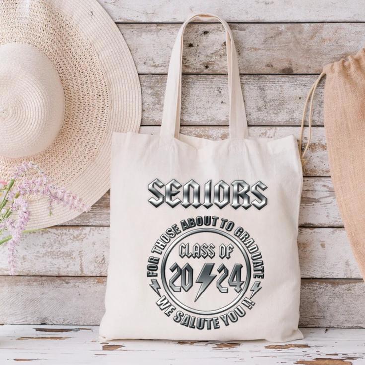 Graduation 2024 Rock & Roll Style Senior Canvas Tote Bag