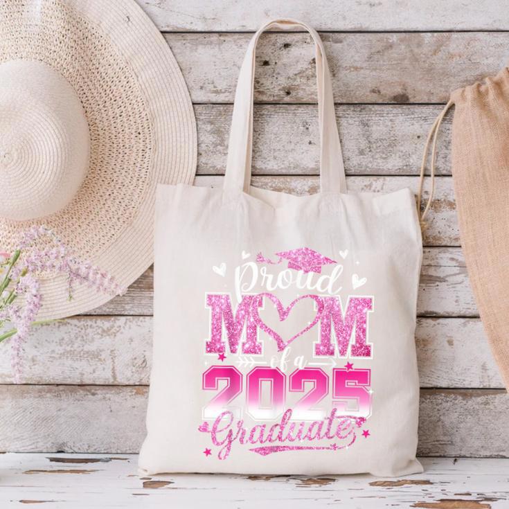 Graduation 2025 Proud Mom Of 2025 Graduate Floral Women Canvas Tote Bag