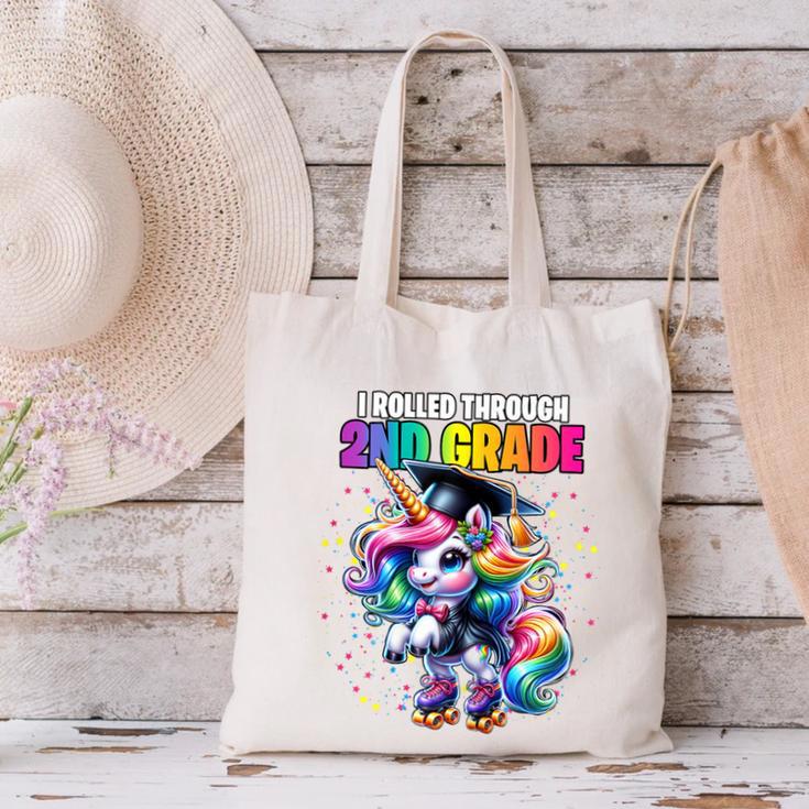Graduation 2nd Grade Unicorn Roller Skate Girls Grad Canvas Tote Bag