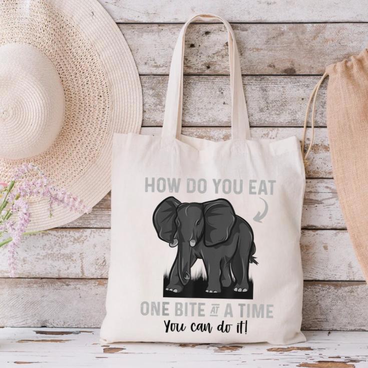 Graduation Apparel How To Eat Elephant One Bite At A Time Canvas Tote Bag