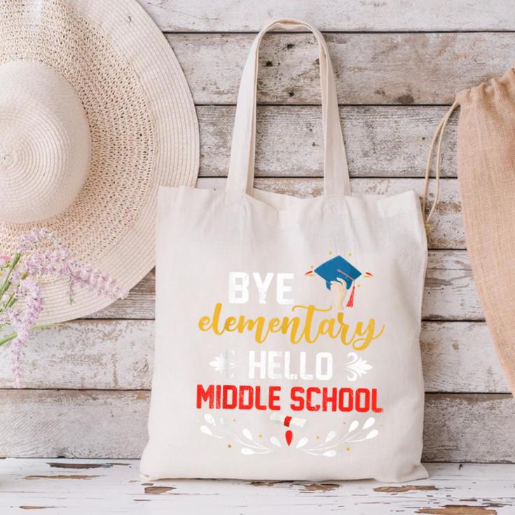Graduation Bye Elementary Hello Middle School Graduate Canvas Tote Bag