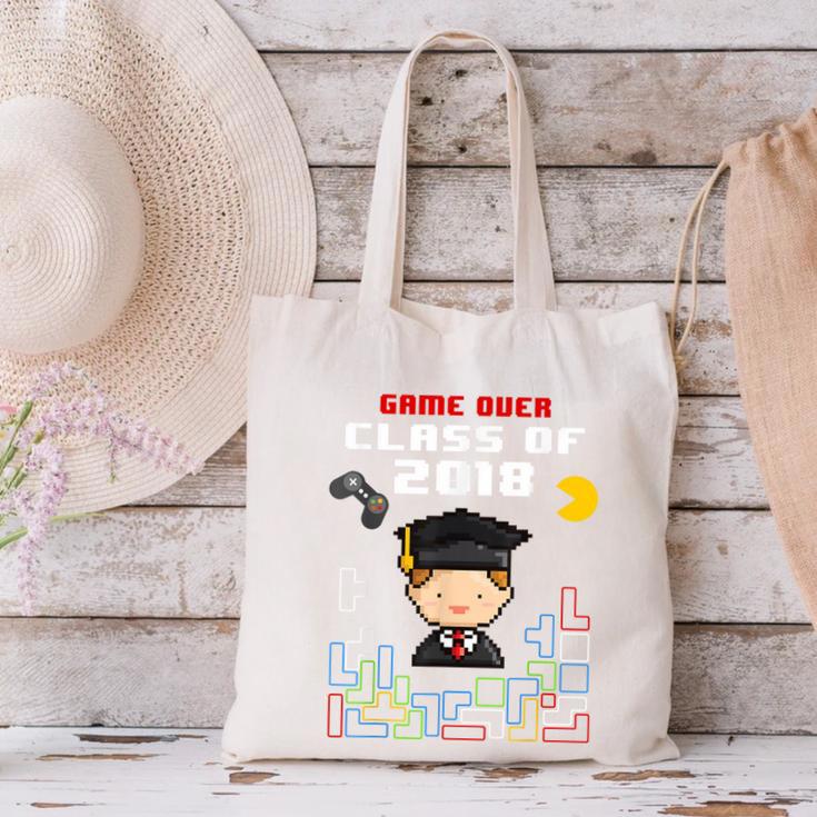 Graduation Class Of 2018 Game Over 8-Bit Gamer Canvas Tote Bag