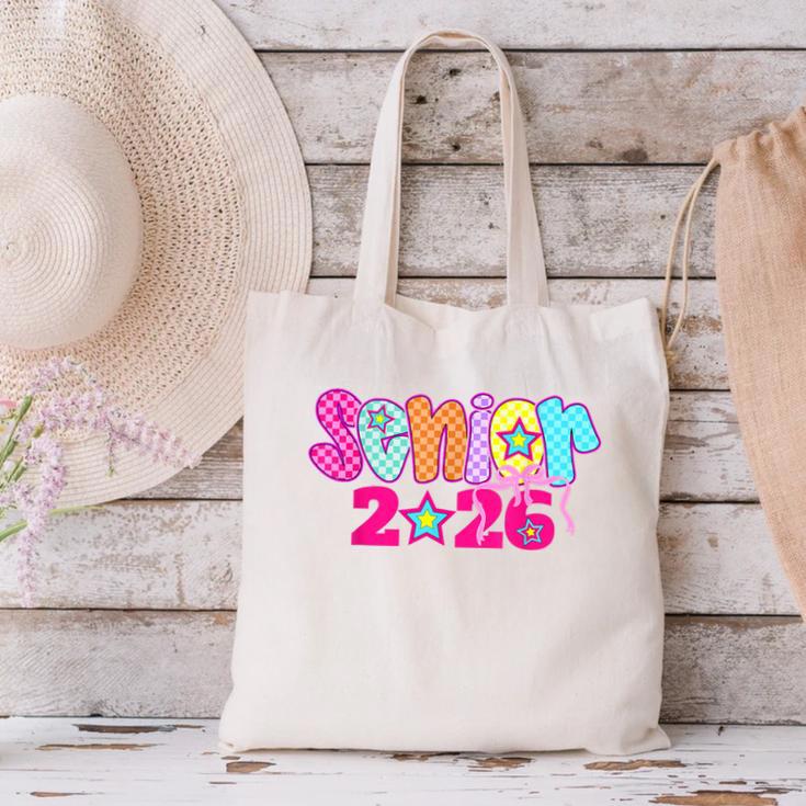 Graduation Class Of 2026 Senior Pink Coquette Bow 2026 Grade Canvas Tote Bag