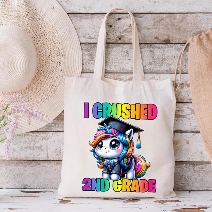 Graduation I Crushed 2nd Grade Unicorn Girls Grad Magical Canvas Tote Bag