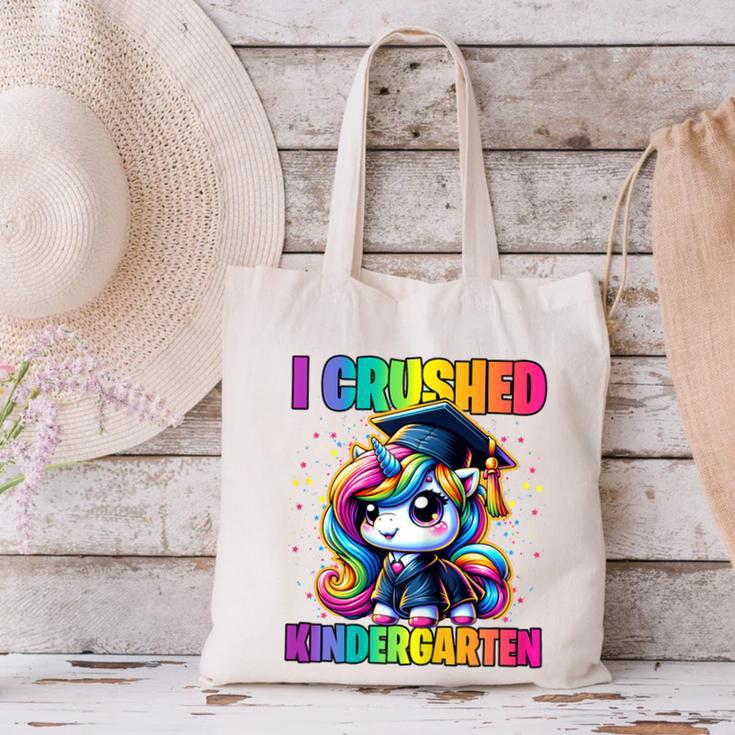 Graduation I Crushed Kindergarten Unicorn Girls Grad Magical Canvas Tote Bag