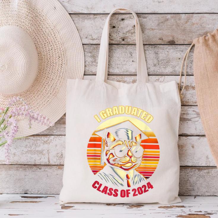 Graduation Day 2024 Graduate For School Degree College Cat Men Women Canvas Tote Bag