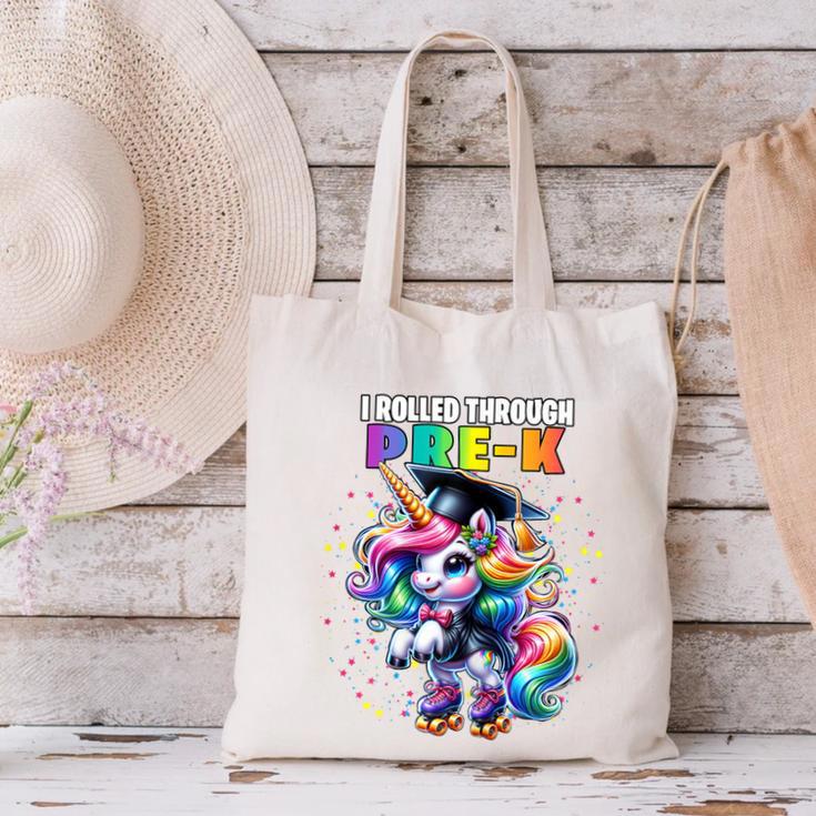 Graduation Pre-K Unicorn Roller Skate Girls Preschool Grad Canvas Tote Bag