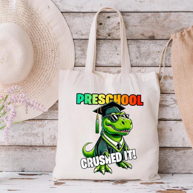 Graduation Preschool DinosaurRex Crushed It Boys Grad Canvas Tote Bag