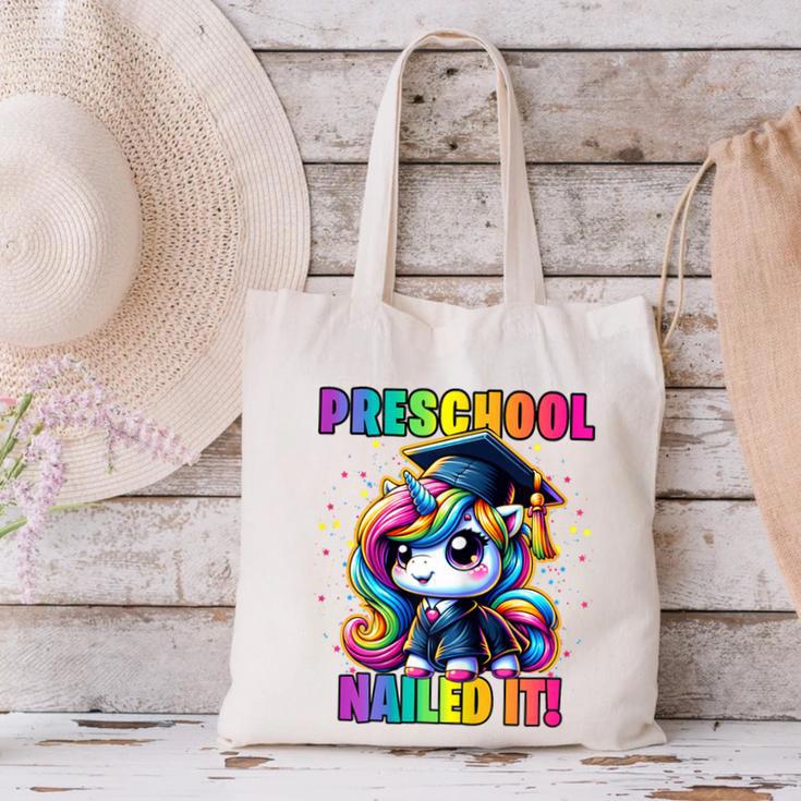 Graduation Preschool Unicorn Nailed It Pre-K Girls Grad Canvas Tote Bag