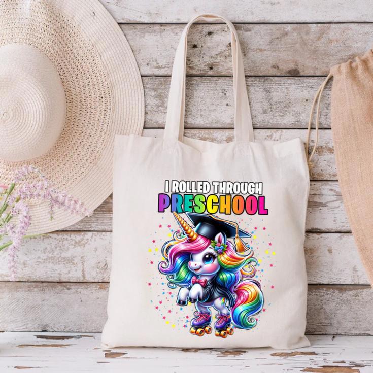 Graduation Preschool Unicorn Roller Skate Girls Pre-K Grad Canvas Tote Bag