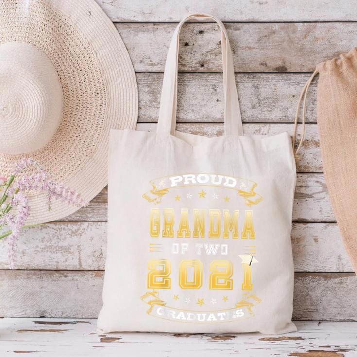 Graduation Proud Grandma Of Two 2021 Graduates High School Canvas Tote Bag
