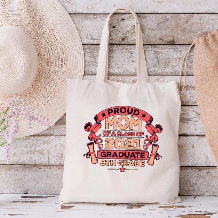Graduation Proud Mom Of 8th Grade Graduate Canvas Tote Bag
