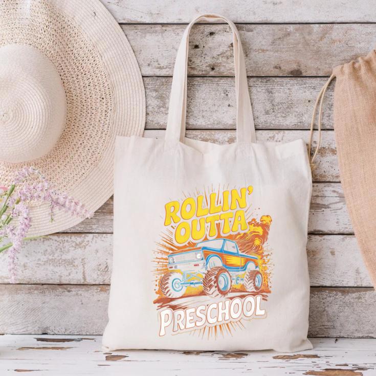 Graduation Rollin' Outta Preschool Monster Truck Boys Pre-K Canvas Tote Bag
