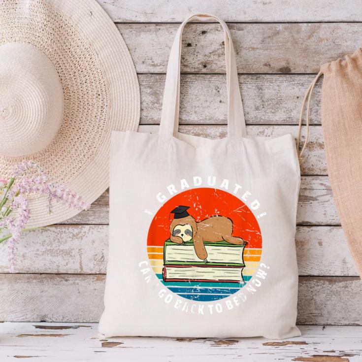 Graduation Sloth Can I Go Back To Bed Now Vintage Canvas Tote Bag