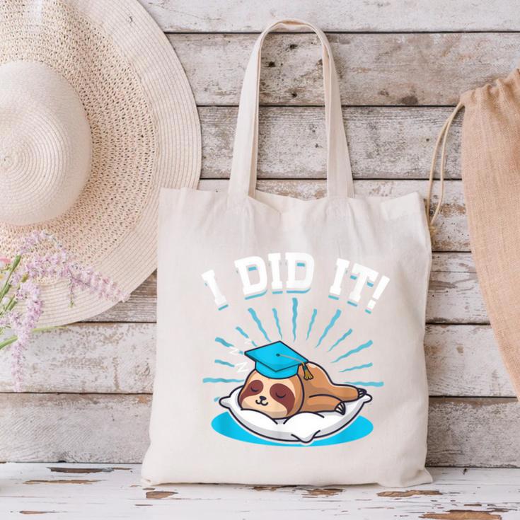 Graduation Did It Sloth Graduate Animal Sloths Sloth Canvas Tote Bag