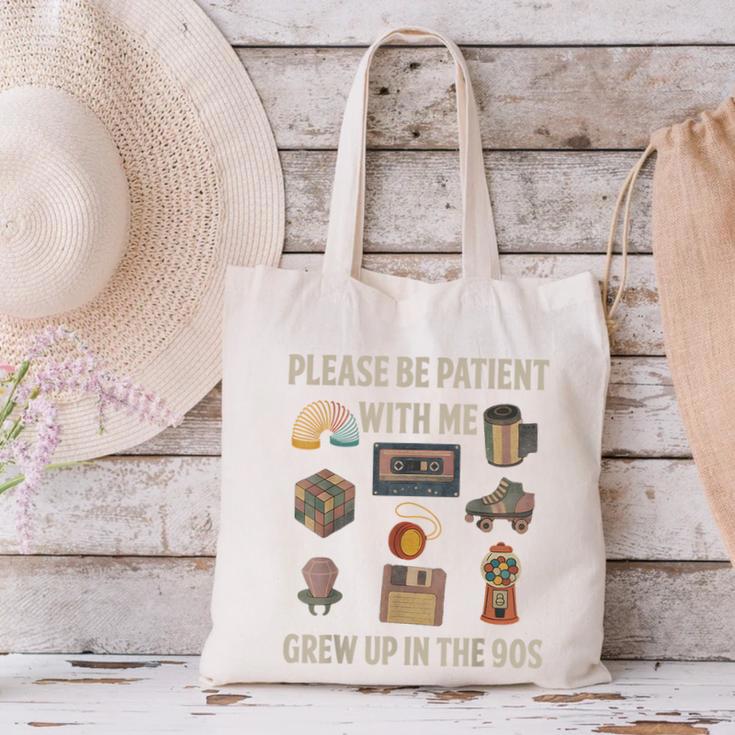 Grew Up In The 90s Retro Nostalgia Canvas Tote Bag
