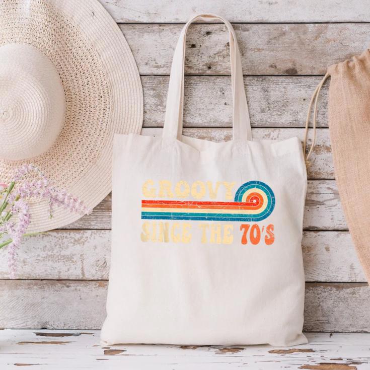 Groovy Since The 70s Aesthetic Nostalgia 1970's Retro Canvas Tote Bag