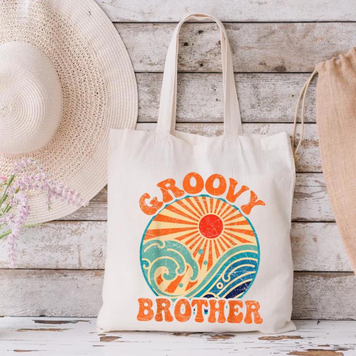 Groovy Brother 70s Aesthetic Nostalgia 1970's Retro Brother Canvas Tote Bag Groovy Brother 70s Aesthetic Nostalgia 1970's Retro Brother Canvas Tote Bag