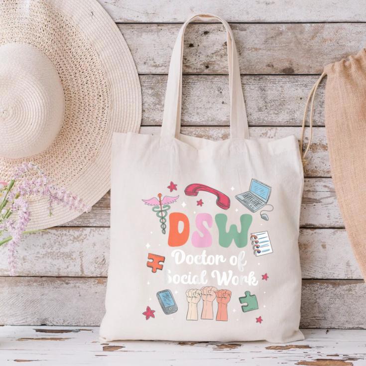 Groovy DSW Doctor Of Social Work Graduation DSW Graduate Canvas Tote Bag