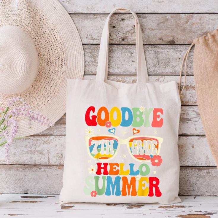 Groovy Goodbye 7th Grade Graduation Hello Summer Kids Canvas Tote Bag