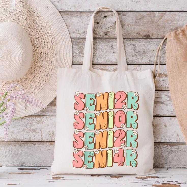 Groovy Senior Graduation Cute Groovy Senior Class Of 2024 Canvas Tote Bag