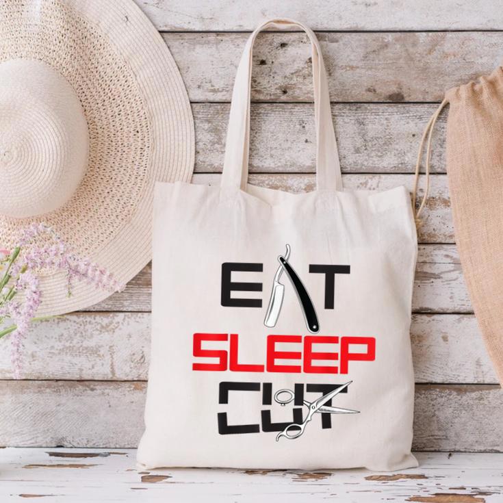 Haircutter Barber Eat Sleep Cut Barbering Graduation Canvas Tote Bag