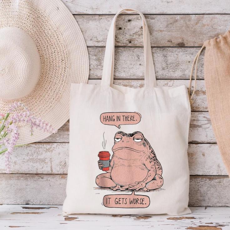 Hang In There It Gets Worse Introverts Anti Valentines Day Canvas Tote Bag Hang In There It Gets Worse Introverts Anti Valentines Day Canvas Tote Bag