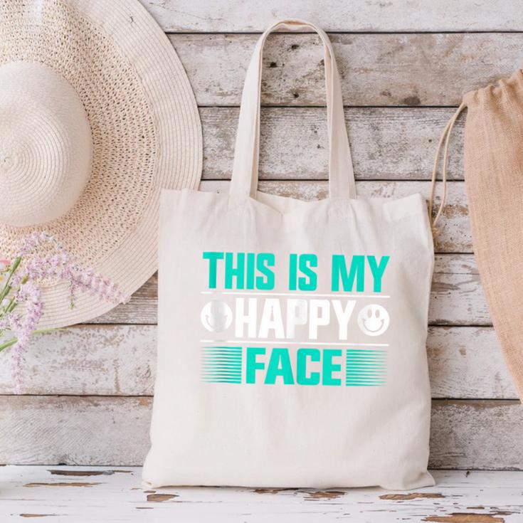 This Is My Happy Face Introvert Canvas Tote Bag This Is My Happy Face Introvert Canvas Tote Bag